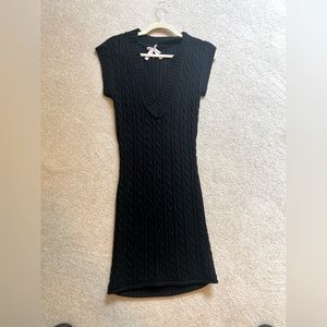 Black short sleeve sweater dress